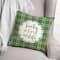 Luck, Love & Life Plaid Clover Wreath Throw Pillow